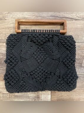 NWT Cleobella Macrame Bag w/ Wooden Handles